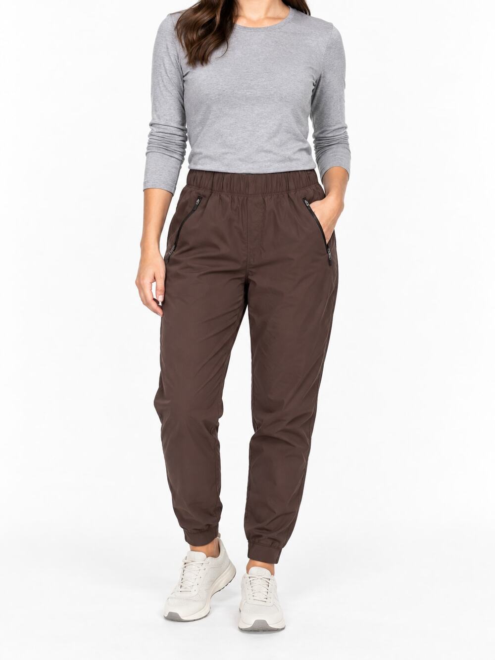 Eddie Bauer Women's Rainier Fleece Lined Jogger Pants Brown Size 6 Gorpcore Warm